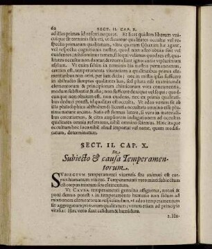 Cap. X. De Subiecto & causa Temperamentorum. - Cap. XIII. De Differentia Temperamentorum quoad ætates.