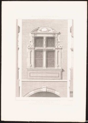 Hôtel d´Assezat, Toulouse: Ansicht Fenster, Fassadenschnitte vertikal (aus: Motifs historiques d´architecture et de sculpture d´ornement, hrsg.v. César Daly, Bd.1, 1870)
