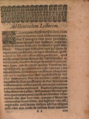 Disp. theol. de votis monasticis, castitate, paupertate & obedientia
