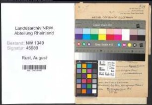 Entnazifizierung August Rust , geb. 31.01.1889 (Postbeamter)