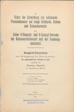 Ueber die Einwirkung der salzsauren Formimidoester auf einige Aldehyde, Ketone und Ketonsäureester