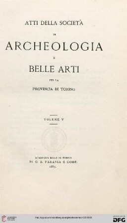 5: Atti della Società di Archeologia e Belle Arti per la Provincia di Torino