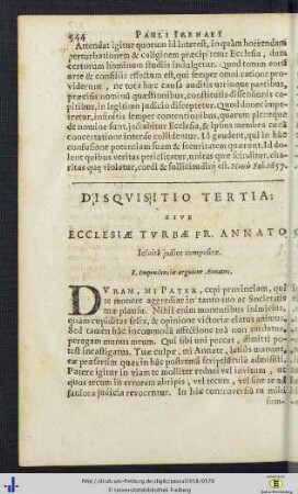 Disquisitio tertia.