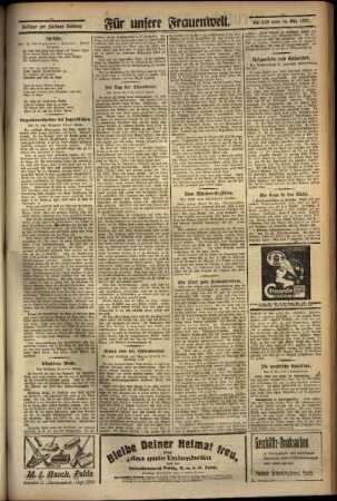 Dritte Ausgabe vom Sonntag, den 16. Oktober 1927.
