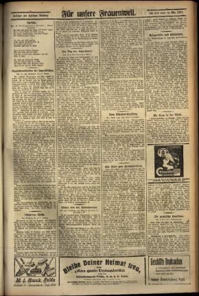 Dritte Ausgabe vom Sonntag, den 16. Oktober 1927.