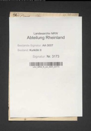 In dem kurfürstlichen Archiv herrschende Unordnung