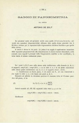 Saggio di Pangeometria.