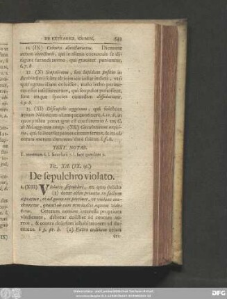 Tit. XII. (IX. 19.) De sepulchro violato.
