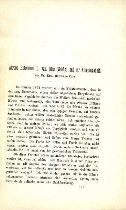 Atropa Belladonna L. var. lutea (Schüz) und ihr Atropingehalt