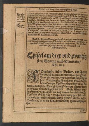 Epistel am drey und zwantzigsten Sontag nach Trinitatis/ Phil. am 3.