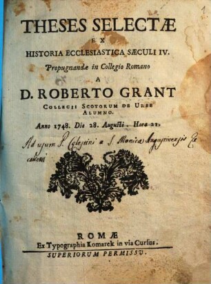 Theses selectae ex historia ecclesiastica saeculi IV.