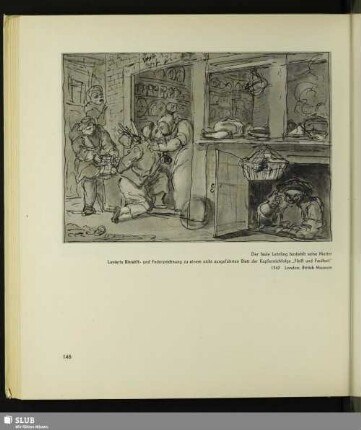 Der faule Lehrling bestiehlt seine Mutter. Lavierte Bleistift- und Federzeichnung zu einem nicht ausgeführten Blatt der Kupfersichfolge „Fleiß und Faulheit“, 1747
