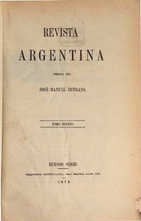 Revista argentina. 9. 1870