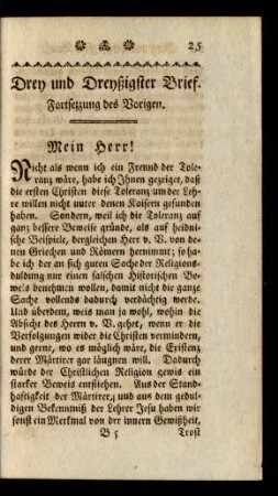 Drey und Dreyßigster Brief.