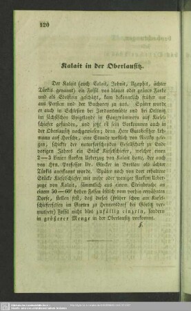 Kalait in der Oberlausitz