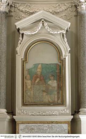 Monument für Papst Bonifaz VIII., Verkündung der Bulle für das Heilige Jahr 1300 durch Papst Bonifatius VIII. und zwei Kardinäle