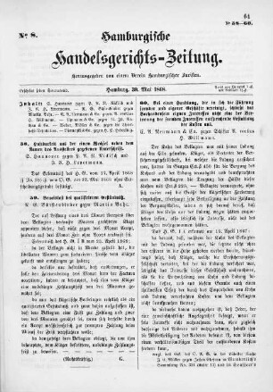 No. 8. 30. Mai 1868