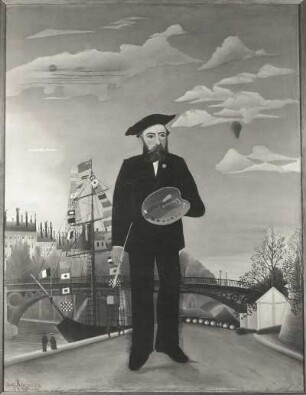 Selbstbildnis (bezeichnet links unten: "Henri Rousseau 1890"; Leinwand; 1,46 x 1,13 m; Nationalgalerie Prag)