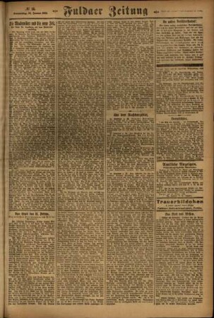 Zweite Ausgabe vom Donnerstag, den 19. Januar 1922.