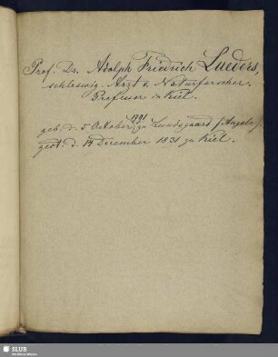 Nr. 37. Lüders, Adolf Friedrich