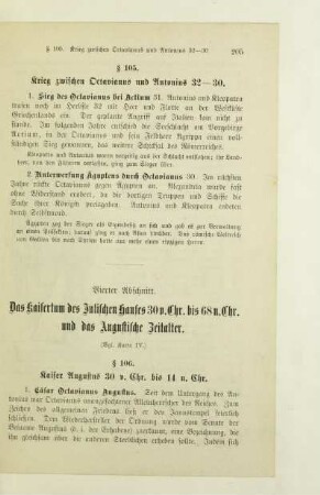 Vierter Abschnitt. Das Kaisertum des Julischen Hauses 30 v. Chr. bis 68 n. Chr. und das Augustische Zeitalter