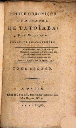 Petite Chronique Du Royaume De Tatoiaba. 2