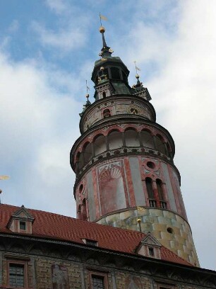 Cesky Krumlov - Schlossturm : Die Altstadt von Cesky Krumlov, aufgenommen 2005