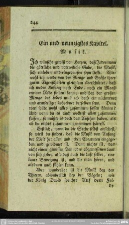 Ein und neunzigstes Kapitel. Musik