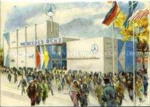 Werbung von Mercedes-Benz zur Frankfurter Automobilausstellung 1957