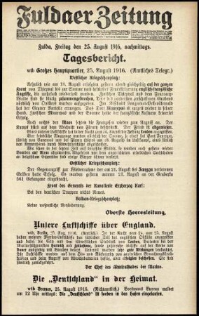 Ausgabe vom Freitag, den 25. August 1916.