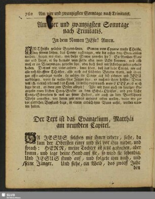 Am vier und zwantzigsten Sonntage nach Trinitatis