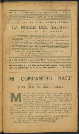 1925009374: Mi compañero Race : novela inédita