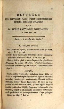 Neues Magazin für die Botanik in ihrem ganzen Umfange, 1. 1794
