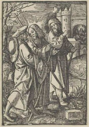 Christus in Emmaus, Blatt 61 (von 66) aus der Serie "Die Kleine Passion"