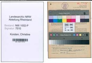 Entnazifizierung Christine Korsten , geb. 16.05.1921 (Angest.)