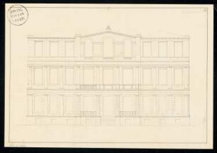 Fassade für ein Haus Unter den Linden, Berlin Monatskonkurrenz April 1833: Aufriss Fassade