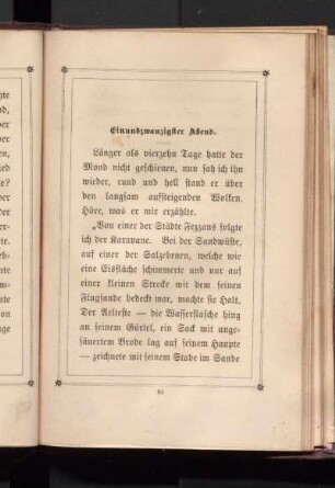 Einundzwanzigster Abend.