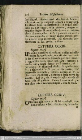 Lettera CCXIII. Signor mio!