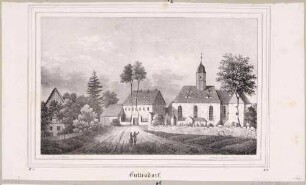 Die Kirche St. Anna in Tuttendorf (Halsbrücke-Tuttendorf) in Mittelsachsen, aus Sachsens Kirchen-Galerie von Hermann Schmidt, 1838, Bd. 2