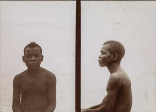 Männerportrait : Anthropometrische Aufnahme eines Mannes