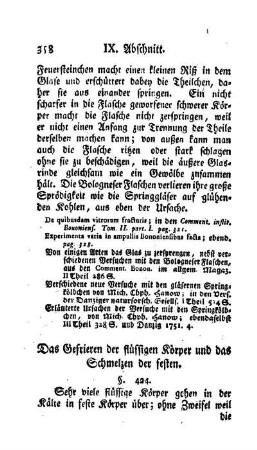 Das Gefrieren der flüssigen Körper und das Schmelzen der festen