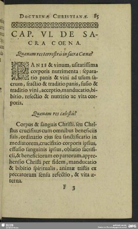 Cap. VI. De Sacra Coena