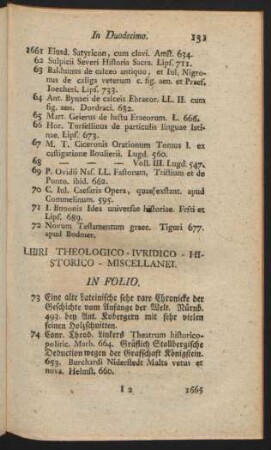 Libri Theologico-Iuridico-Historico-Miscellanei. In Folio