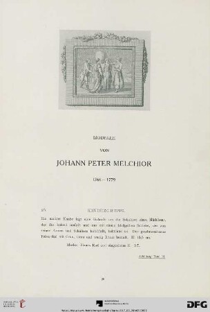 Modelle von Johann Peter Melchior 1766-1779 (Nr. 25-58)