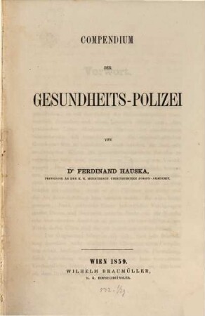 Compendium der Gesundheits-Polizei