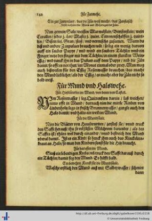 Für Mund und Halswehe.