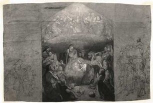 Krippe : Krippe. Federzeichnung, Bleistift, Deckfarben (1828; J. Ritter von Führich). Wittlingen: Privatbesitz