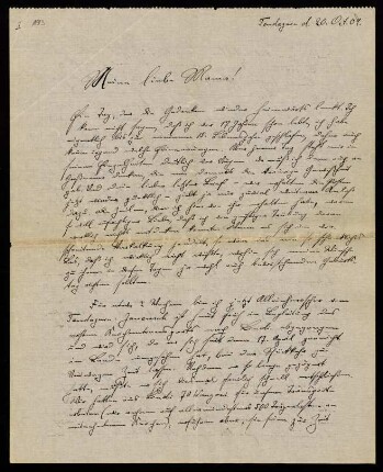 Brief an Mama, 20.10.1909, Tendaguru