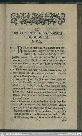 Ex Bibliotheca Electorali Theologica