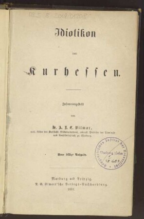 Idiotikon von Kurhessen
